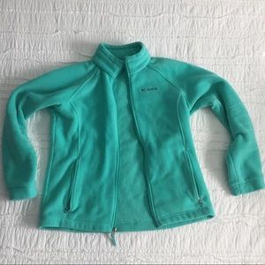 COLUMBIA SEAFOAM GREEN FUZZY ZIP UP JACKET